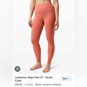 Lululemon Rustic Coral Leggings